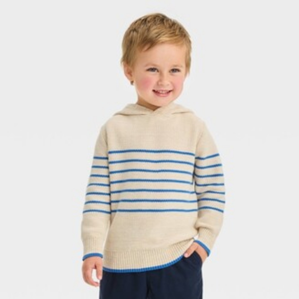 CAT & JACK toddler boys' striped hoodie sweatshirt NWOT